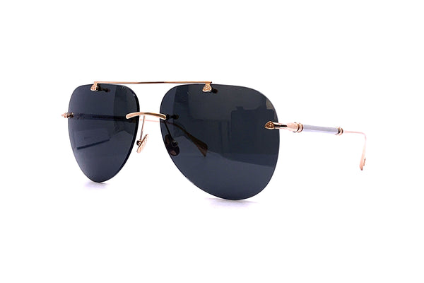 Maybach Eyewear - The Skyline I (18k Solid Rose Gold | 18k Solid Rose Gold/Palladium | Cool Grey)