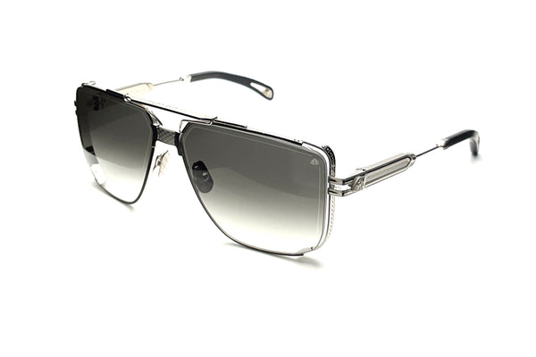 Maybach Eyewear - The Dawn I (Platinum Plated | Black Satin/Black/Velvet | Blue/Grey Gradient)