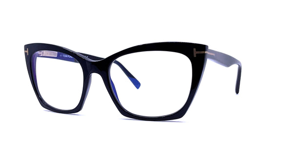 Tom Ford - Blue Block Cat Eye Opticals TF5709-B (Shiny Black)