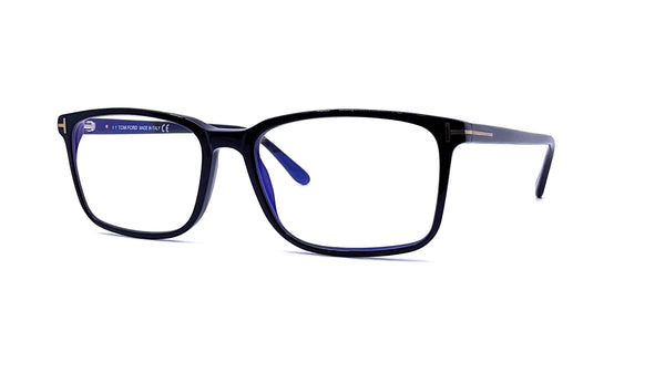 Tom Ford - Blue Block Rectangular Opticals TF5735-B (Shiny Black)