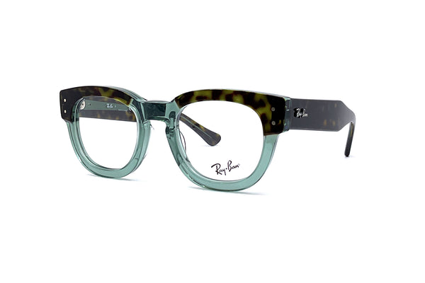 Ray-Ban - Mega Hawkeye Optics [Small] (Polished Havana/Transparent Green)