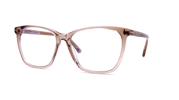Tom Ford - Blue Block Soft Cat Eye Shape Opticals TF5762-B (Shiny Brown Crystal)