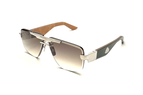 Maybach Eyewear - The President II (Palladium Plated | Forest Green BEM/Walnut/Golden Madrone | Chocolate Brown Gradient)