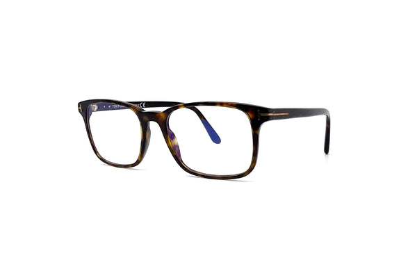 Tom Ford - Blue Block Square Opticals-TF5831-B (Shiny Dark Havana)