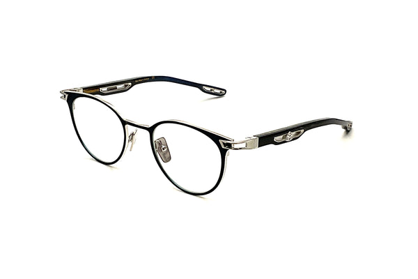 Maybach Eyewear - The Attitude I (Palladium Plated | Blue Matte Lacquer/Black Marbled/Blue Ocean | Clear)