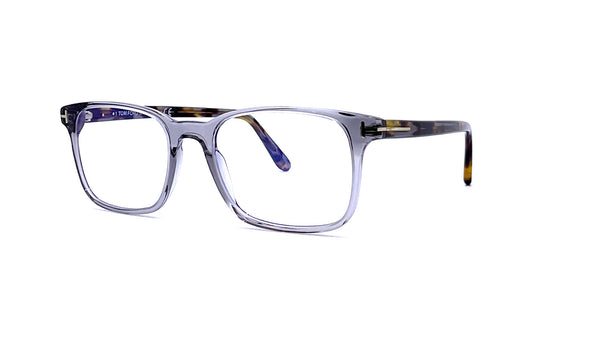 Tom Ford - Blue Block Square Opticals TF5831-B (Shiny Grey Crystal/Grey Spotted Havana)