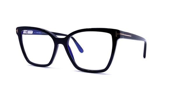 Tom Ford - Blue Block Cat Eye Opticals TF5812-B (Shiny Black)