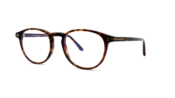 Tom Ford - Blue Block Round Opticals TF5803-B (Dark Havana)