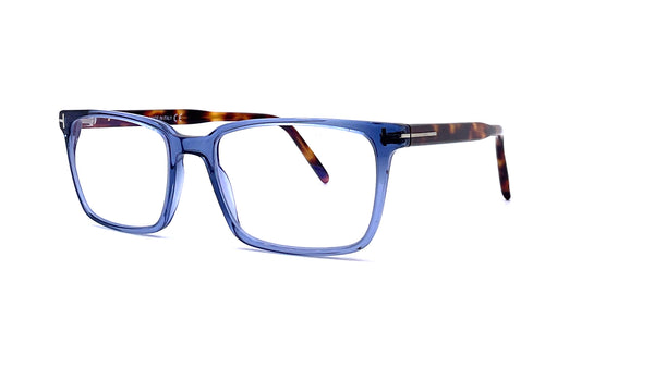 Tom Ford - Blue Block Square Acetate Opticals TF5802-B (Shiny Blue Havana)