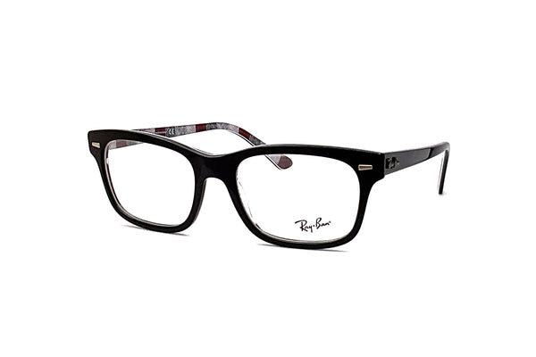 Ray-Ban - RB5383 (Polished Black On Chevron Grey/Burgundy)