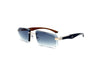 Maybach Eyewear - The Artist Sun II (Palladium Plated / Wallnut Burr / Ebony / Deep Sea Blue Walnut Burr | Light Blue Gradient)