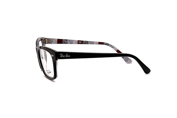 Ray-Ban - RB5383 (Black On Chevron Grey/Burgundy)