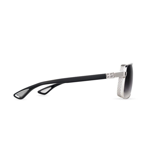 BUGATTI - 100 (Sterling Silver/Black Acetate | Grey Gradient)