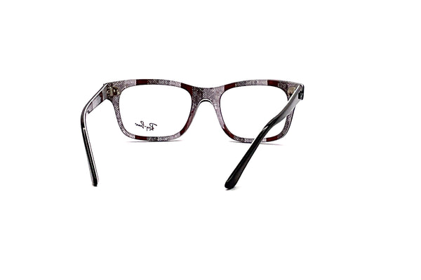 Ray-Ban - RB5383 (Black On Chevron Grey/Burgundy)