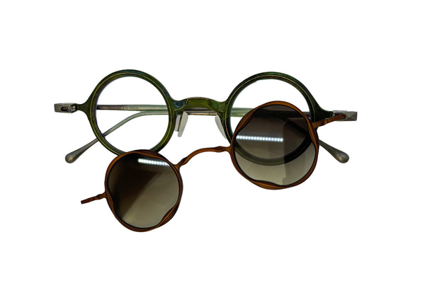 Rigards - RG1912CU (Jade/Antique Titanium) + Sun Clip (Bronze | Brown Gradient)