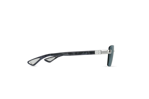 BUGATTI - 36H (Sterling Silver/Black Pearl Acetate | Blue Lens)