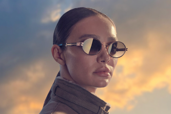 Maybach Eyewear - The Producer I (22k Mellow Gold Plated/Black Lacquer | White Marble/Black | Blue/Grey Gradient)