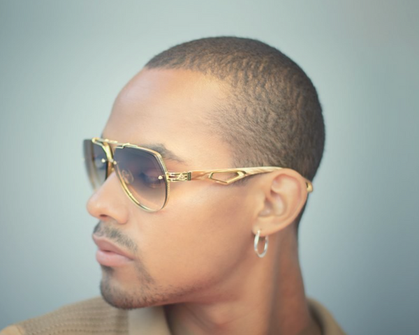 Maybach Eyewear - The King I (Platinum Plated | Tiramisu | Blue/Grey Gradient)
