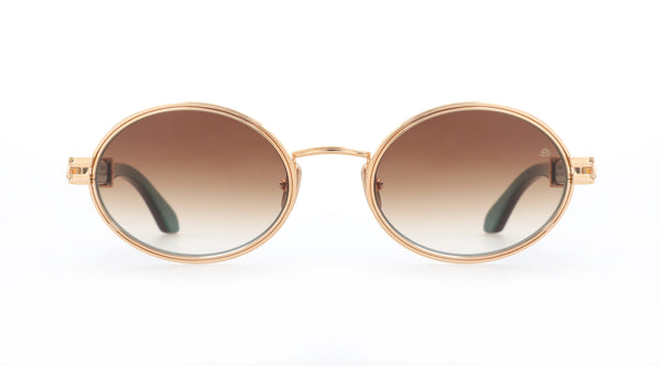 Maybach Eyewear - The Producer I (22k Mellow Gold Plated | Vavona Burr/Ebony/Turquoise BEM | Light Bronze Gradient)