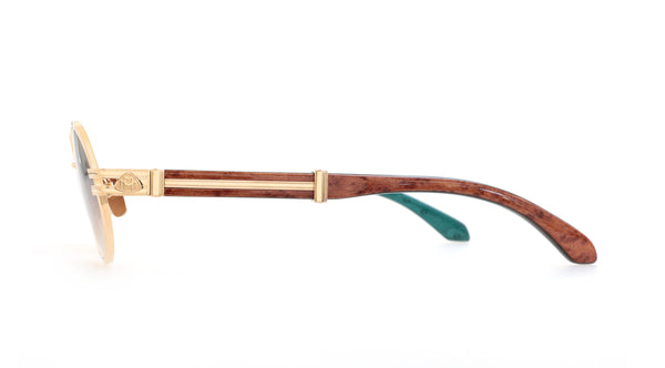 Maybach Eyewear - The Producer I (22k Mellow Gold Plated | Vavona Burr/Ebony/Turquoise BEM | Light Bronze Gradient)