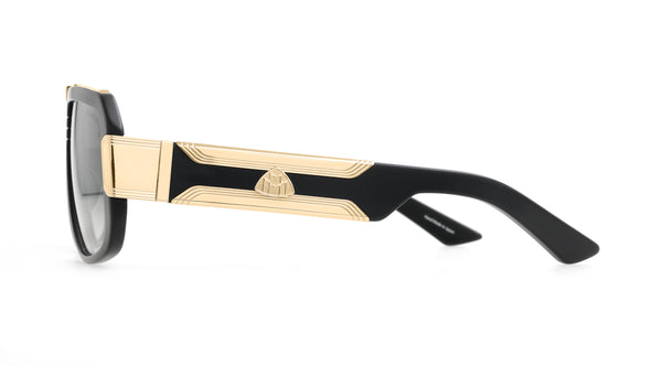 Maybach Eyewear - The Boss II (22k Mellow Gold | Black Velvet | Blue Grey Gradient)