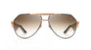 Maybach Eyewear - The King III (22k Solid Rose Gold Plated/Black Lacquer Temple/Walnut Burr/White/Deepsea Blue Walnut Burr | Umber Brown Gradient)