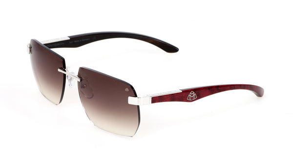 Maybach Eyewear - The Artist Sun I (Platinum Plated | Burgundy Red BEM/Ebony | Chocolate Brown Gradient)