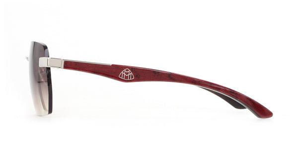 Maybach Eyewear - The Artist Sun I (Platinum Plated | Burgundy Red BEM/Ebony | Chocolate Brown Gradient)