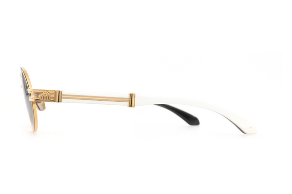 Maybach Eyewear - The Producer I (22k Mellow Gold Plated/Black Lacquer | White Marble/Black | Blue/Grey Gradient)