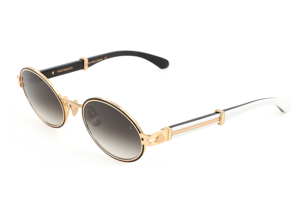 Maybach Eyewear - The Producer I (22k Mellow Gold Plated/Black Lacquer | White Marble/Black | Blue/Grey Gradient)