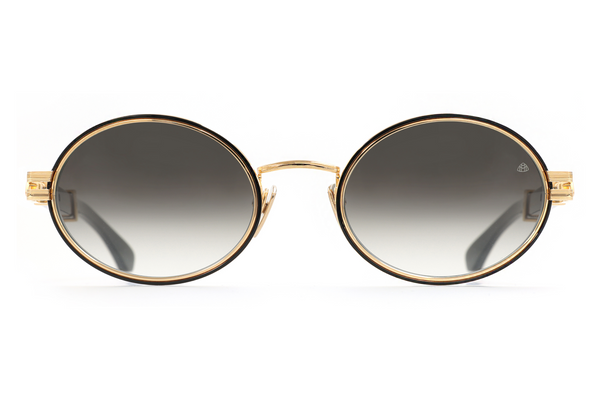 Maybach Eyewear - The Producer I (22k Mellow Gold Plated/Black Lacquer | White Marble/Black | Blue/Grey Gradient)