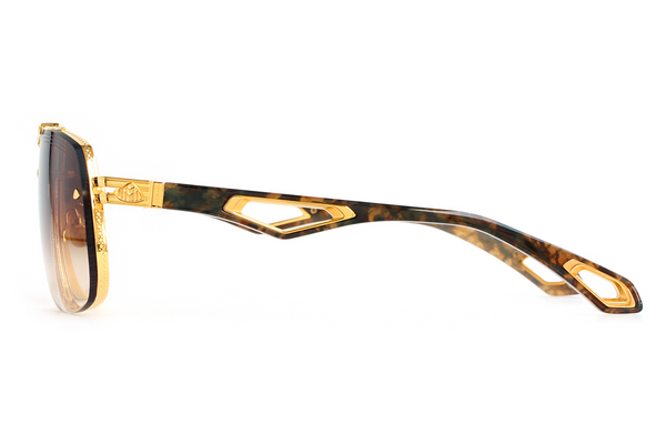 Maybach Eyewear - The King II (24k Gold Plated | Amber | Light Bronze Gradient)