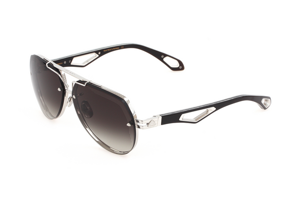 Maybach Eyewear - The King I (Platinum Plated | Tiramisu | Blue/Grey Gradient)