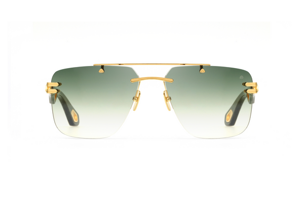 Maybach Eyewear - The President I (24k Gold Plated | Karelian Birch Burr/Forrest Green BEM | Green Gradient)