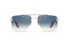 Maybach Eyewear - The President I (Platinum Plated | Royal Blue Tulip/Ebony/Amboyna | Light Blue Gradient)