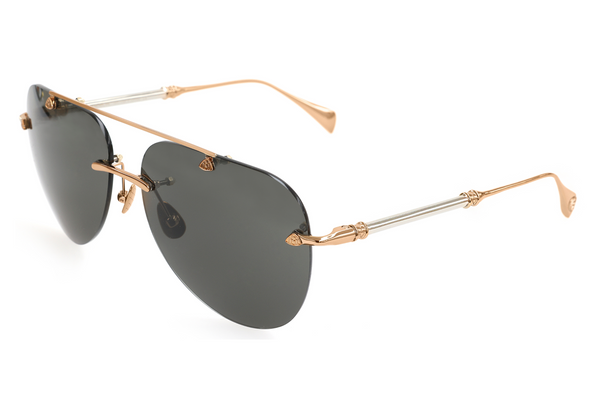 Maybach Eyewear - The Skyline I (18k Solid Rose Gold | 18k Solid Rose Gold/Palladium | Cool Grey)