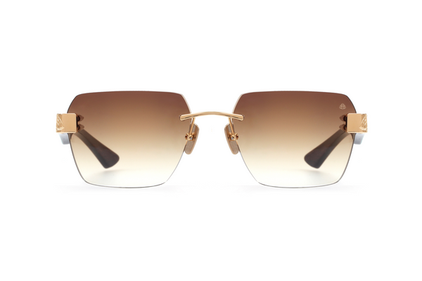 Maybach Eyewear - The Magic I (22k Mellow Gold Plated | Turquoise BEM/Mother-of-Pearl/Karelian Birch Burr/Ebony | Light Bronze Gradient)
