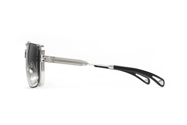 Maybach Eyewear - The Dawn I (Platinum Plated | Black Satin/Black/Velvet | Blue/Grey Gradient)