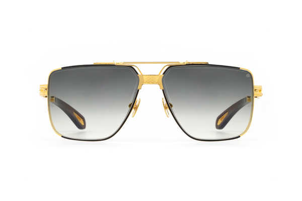 Maybach Eyewear - The Dawn I (24k Gold Plated | Black Satin/Ebony/Walnut Burr | Blue/Grey Gradient)