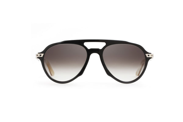 Maybach Eyewear - The Independence I (Palladium Plated/Black/White Chocolate | Blue/Grey Gradient)