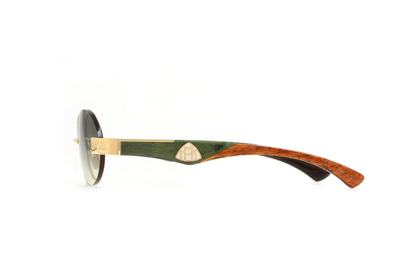 Maybach Eyewear - The Magic II (22k Mellow Gold Plated | Forrest Green BEM/MOP/Karelian Birch Burr/Ebony | Green Gradient)