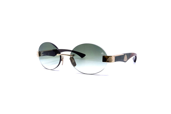 Maybach Eyewear - The Magic II (22k Mellow Gold Plated | Forrest Green BEM/MOP/Karelian Birch Burr/Ebony | Green Gradient)