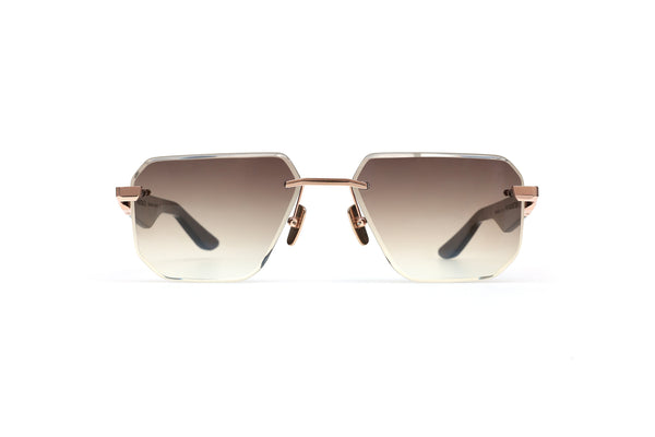 Maybach Eyewear - THE VISIONIST I (18k Solid Rose Gold | Black Piano/Walnut Burr | Chocolate Brown Gradient)