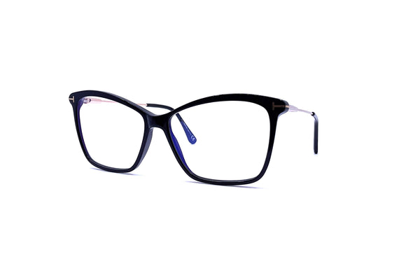 Tom Ford - Blue Block Cat Eye Opticals TF5687-B (Shiny Black/Gold)