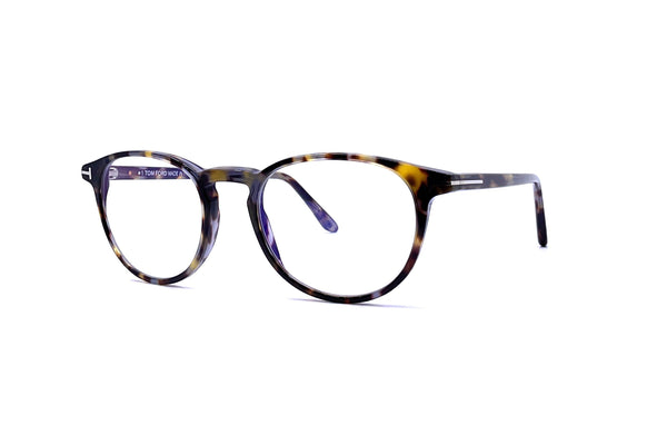 Tom Ford - Blue Block Round Opticals TF5803-B (Shiny Havana)