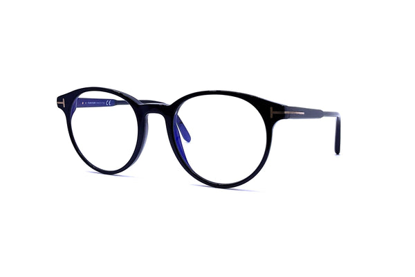 Tom Ford - Blue Block Round Shape Opticals TF5695-B (Shiny Black)