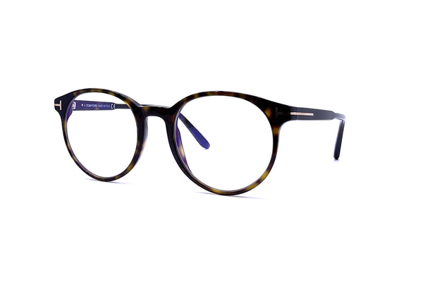 Tom Ford - Blue Block Round Shape Opticals TF5695-B (Shiny Dark Havana)