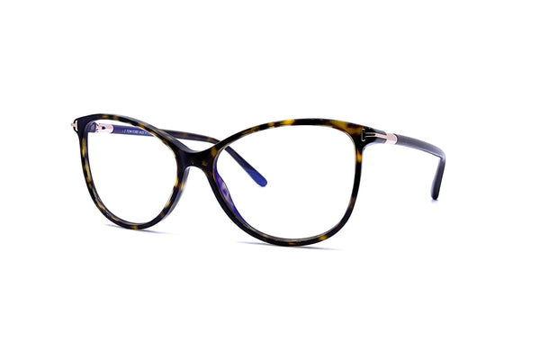 Tom Ford - Blue Block Soft Round Opticals TF5616-B (Shiny Dark Havana)