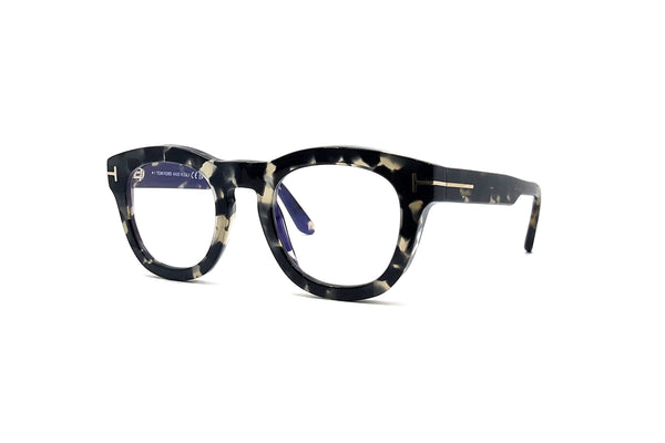 Tom Ford - Blue Block Soft Round Opticals TF5873-B (Shiny Grey Havana)