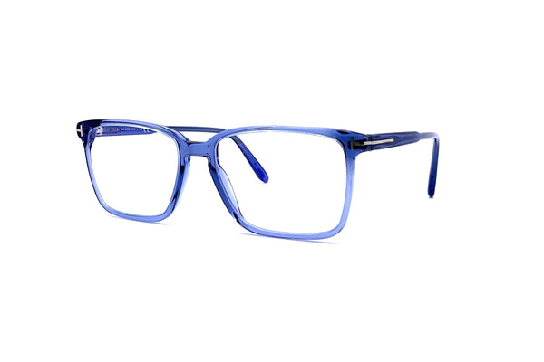 Tom Ford - Blue Block Soft Square Opticals TF5696-B (Shiny Blue Crystal)